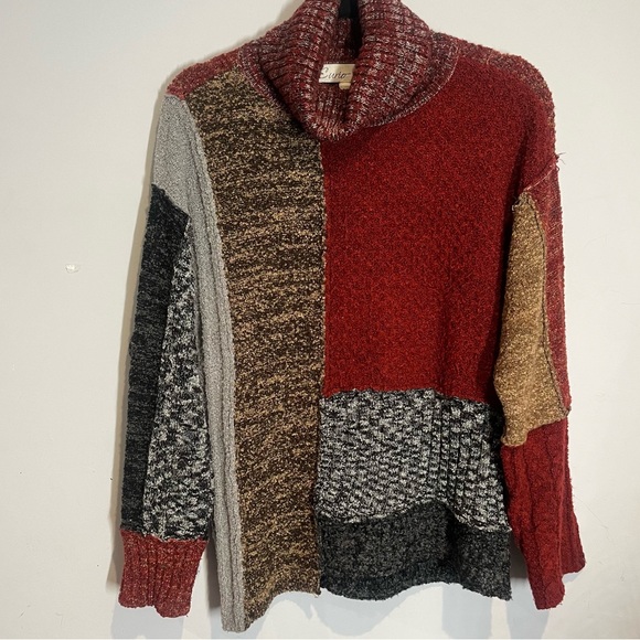 Curio New York Acrylic Wool Turtleneck Orange Chunky Knit Sweater Sz. Large - Picture 1 of 5
